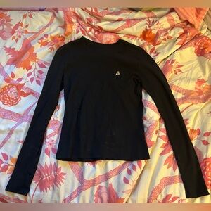 Black Long Sleeve ribbed Teddy Fresh Top